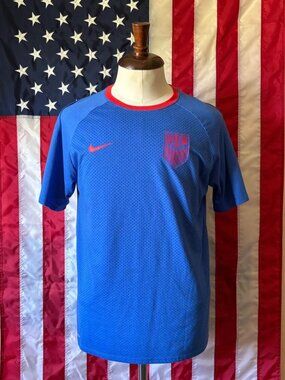 Nike USA Shirt Training Gym Work Out Stars Red White Blue Olympics Sz Large